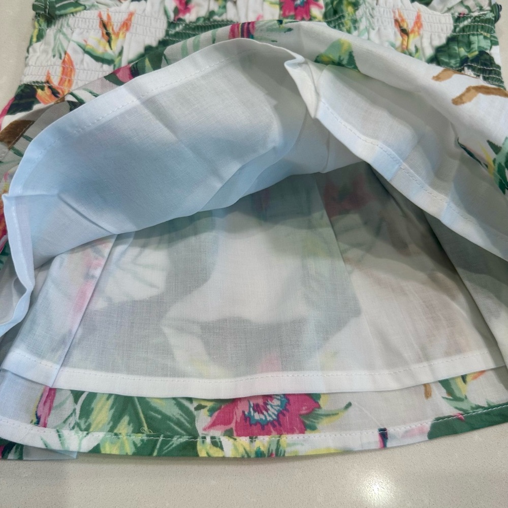 🐒 NWT Janie and Jack Tropical Jungle Smocked Ruffle Cropped Top Size 3 - Picture 8 of 9